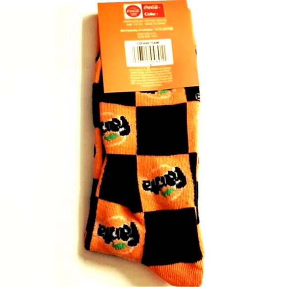 *3/$15* Mens Orange Fanta Soda Socks - Picture 2 of 2